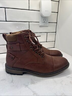 Portland Boot Company Men's Brown Lace-Up Leather Combat Casual Boots Size 7.5